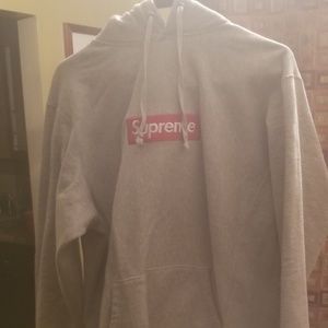 Supreme Grey Box Logo Hoodie